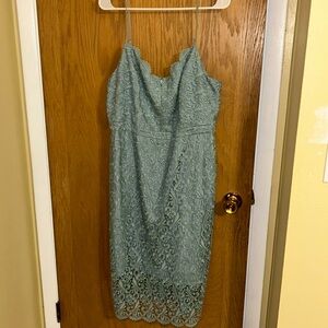 J. Crew Lace Midi Dress in Sage Green